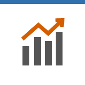 An icon of a bar graph with an arrow pointing up and to the right