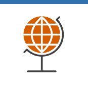 An icon of a globe on a stand