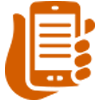 An icon of a hand holding a smartphone